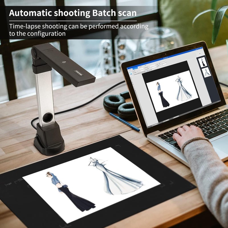 NetumScan Book & Document Camera, Multi-Language OCR and English Article Recognition by AI Technology, Real-time Projection, Video Recording, Foldable & Portable, Capture, Windows/MAC/Linux- NS-800NC - Image 2